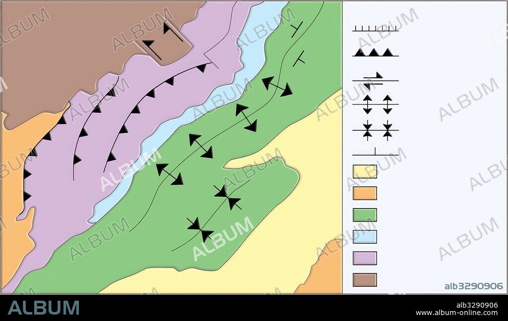 Símbolos de un mapa geológico.