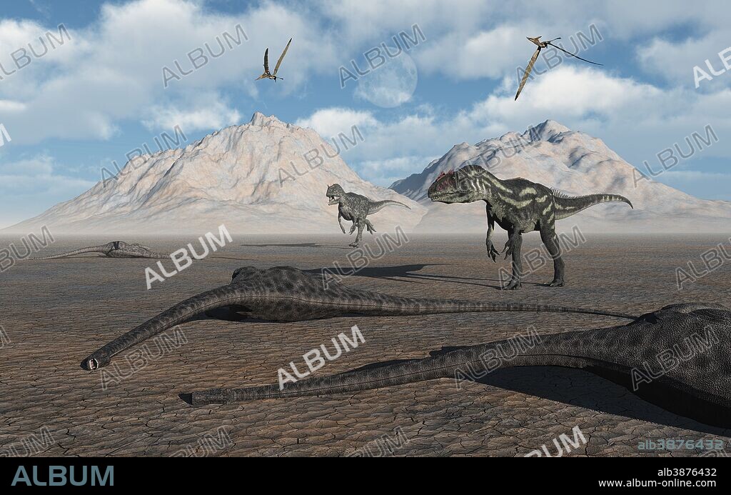 Allosaurus, bipedal carnivorous dinosaur available as Framed