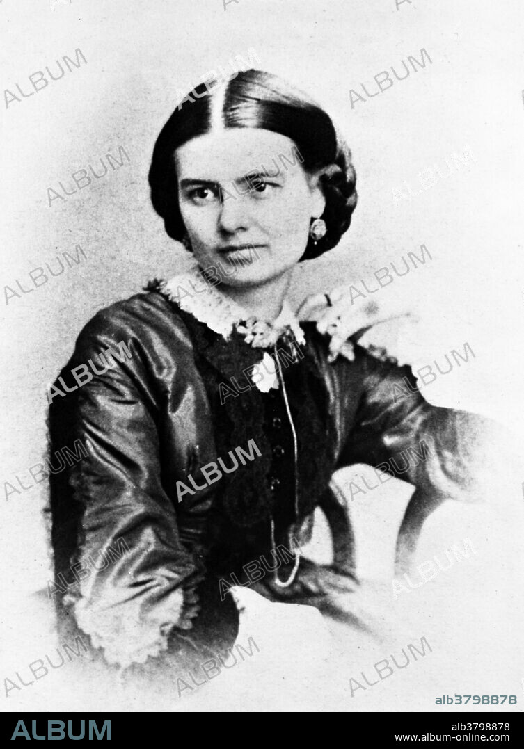 Ellen Lewis Herndon Arthur (August 30, 1837 - January 12, 1880) was the wife of the 21st President of the United States, Chester A. Arthur I. She died before he took office as President. Ellen Lewis Herndon and Chester Arthur I were introduced in 1856 and married in 1859. A talented soprano, Nell Arthur sang with the Mendelssohn Glee Club and performed at benefits around New York. They had two sons, one of whom died young, and a daughter. In January 1880, Nell Arthur came down with a cold. She quickly developed pneumonia and died two days later on January 12, 1880 at age 42. Arthur deeply mourned the death of his wife. After taking office as president, Arthur, who could see St. John's Episcopal Church from his office, commissioned a stained glass window dedicated to his wife at the church. He had it installed where he could view it at night, as the lights were kept on within the church. In addition, he ordered fresh flowers placed daily before her portrait in the White House.