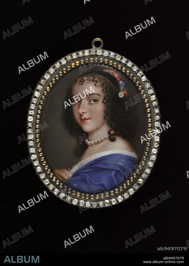 Presumed portrait of Ninon de Lenclos, French school, Painter, 18th century, Cognacq-Jay Museum, 18th century taste, Painting, Emaillerie, Miniature, Metal, Email (metal technique), Copper, Gloss, Dimensions - Work: Height: 5.6 cm.