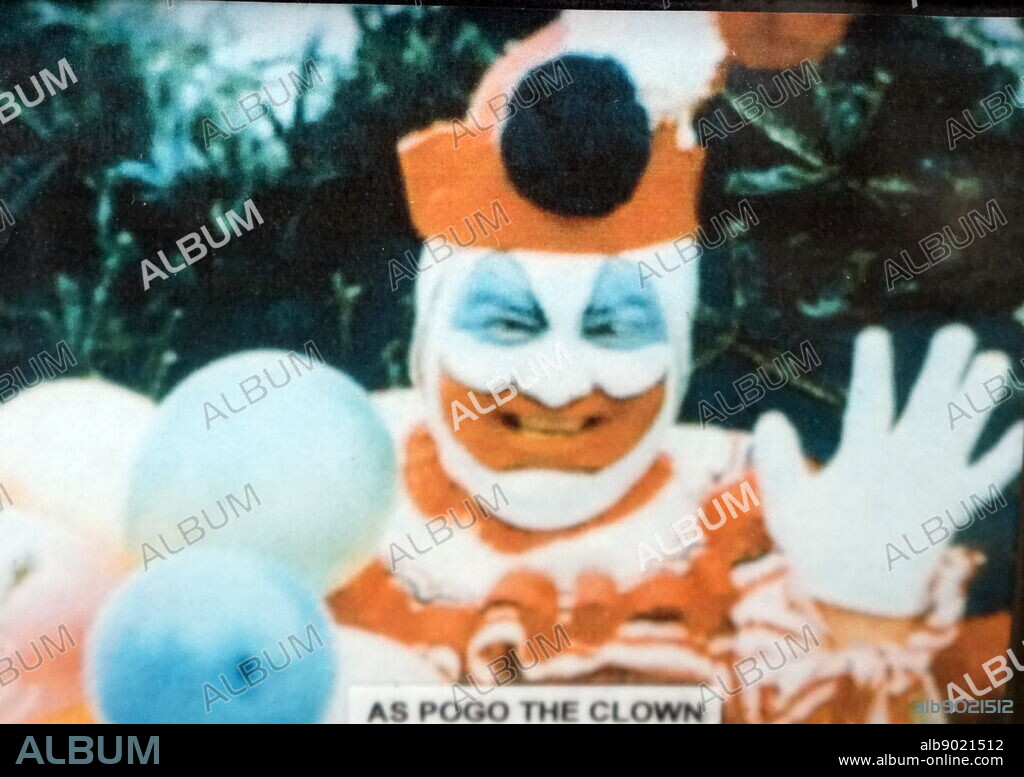 Colour photograph of John Wayne Gacy as Pogo the Clown. John Wayne Gacy Jr. (1942-1994) an American serial killer and rapist during the 1970s.