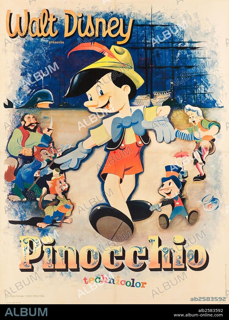 Poster of PINOCCHIO, 1940, directed by BEN SHARPSTEEN and HAMILTON 