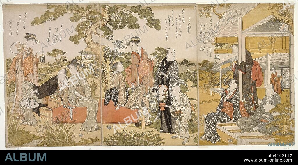 Enjoying the Cool in a Garden. Kitagawa Utamaro ??? ??; Japanese