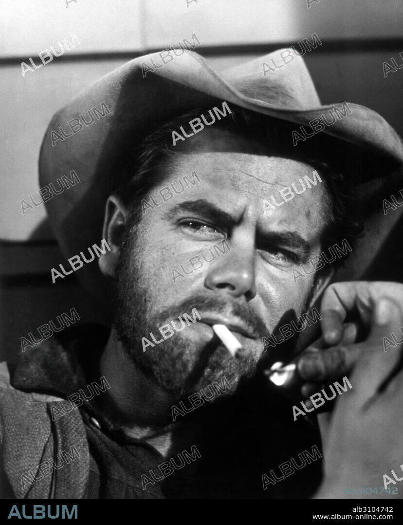 GLENN FORD en LA FIEBRE DEL ORO, 1949 (LUST FOR GOLD), dirigida por S. SYLAN SIMON. Copyright COLUMBIA PICTURES.