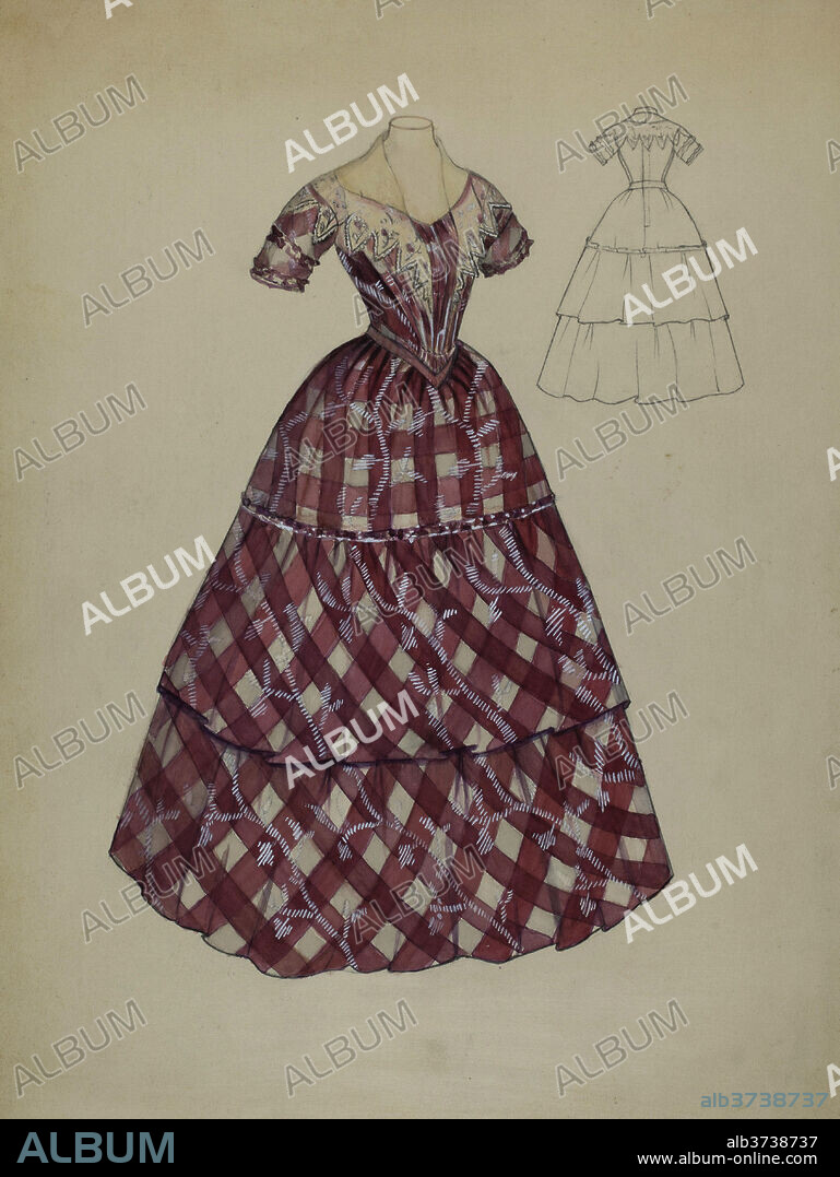 NANCY CRIMI. Dress. Dated: c. 1936. Dimensions: overall: 30.5 x 23 cm (12 x 9 1/16 in.). Medium: watercolor, graphite, and gouache on paperboard.