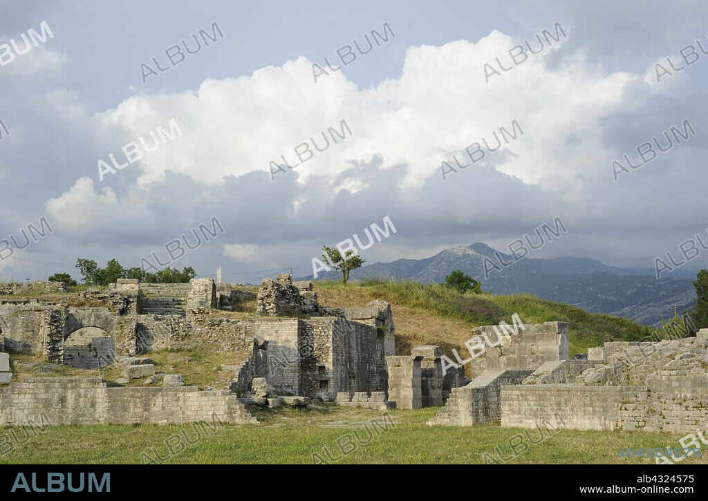 Croatia, Solin. Ancient city of Salona. Colonia Martia Ivlia Valeria. It was the capital of the Roman province of Dalmatia. Ruins of the amphitheater, built in the second half of the 2nd century AD.
