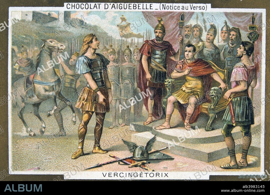 Vercingetorix surrenders to Julius Caesar c46 BC 19th century