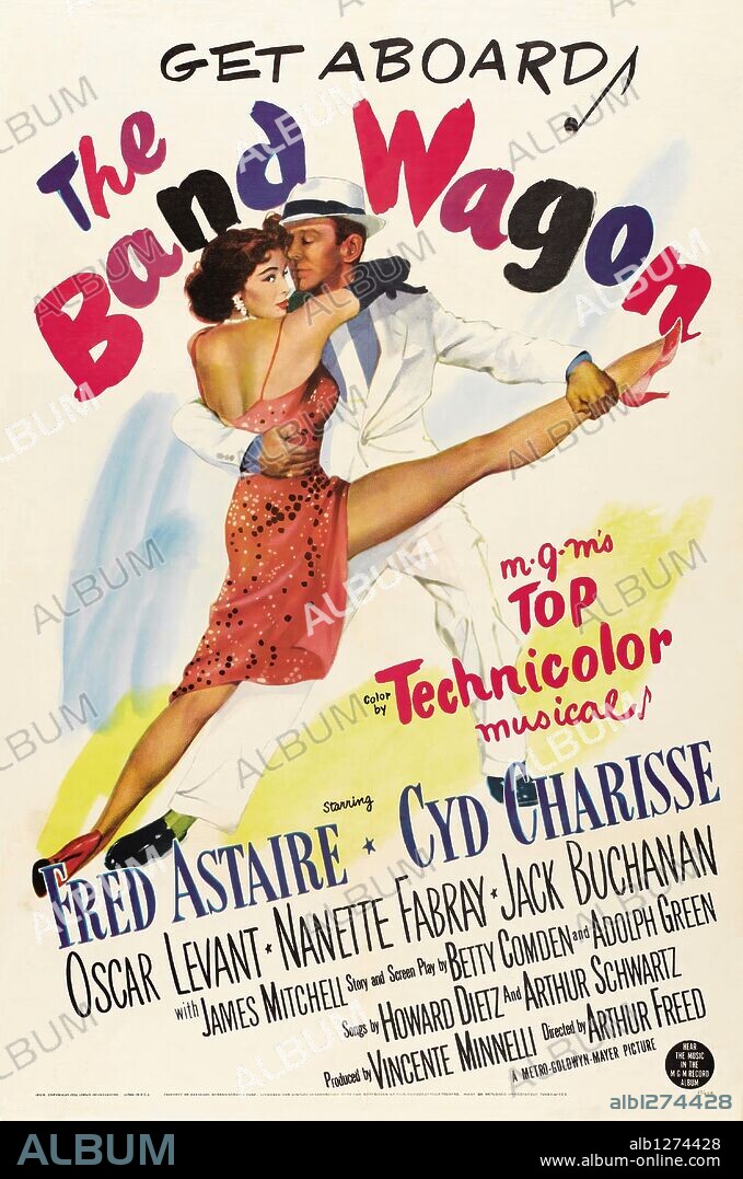 Poster of THE BAND WAGON, 1953, directed by VINCENTE MINNELLI. Copyright M.G.M.