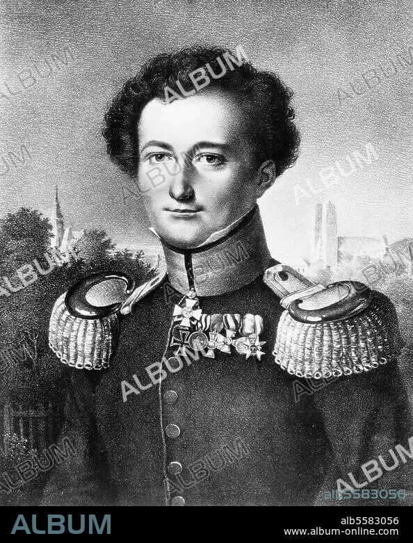 Clausewitz, Carl von, 1780 - 1831, Prussian General and military theorist. Portrait. Lithograph by Franz Michaelis after a painting by Wilhelm Wach, c.1820.