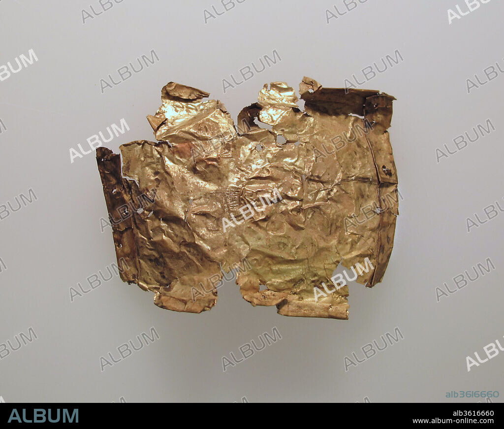 Plaque, thin gold leaf. Culture: Cypriot. Dimensions: Other: 1 5/8 x 2 1/8 x 3/16 in. (4.2 x 5.5 x 0.5 cm).