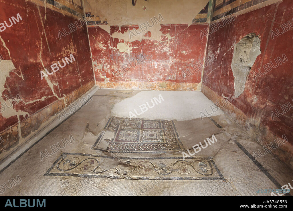 Mosaics, House of the Paquius Proculus (House of Cuspius Pansa), Roman Pompeii, UNESCO World Heritage Site, Campania, Italy, Europe.