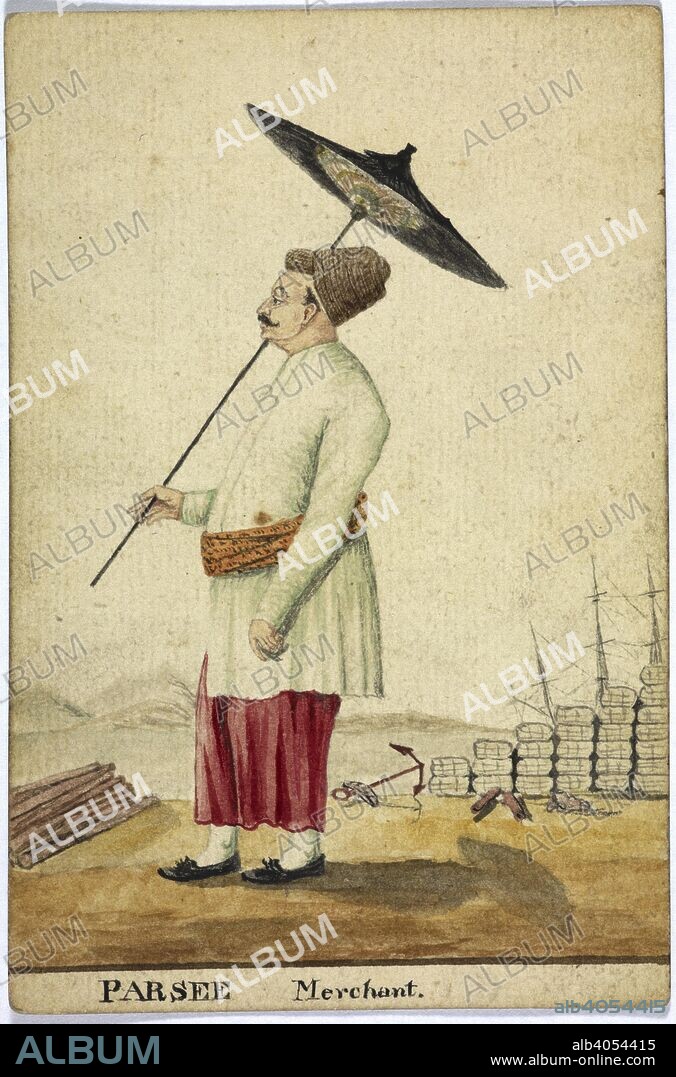 Parsee, Merchant. Bombay Views and Costume. 1810-11. India. Source: WD 315 no.30.