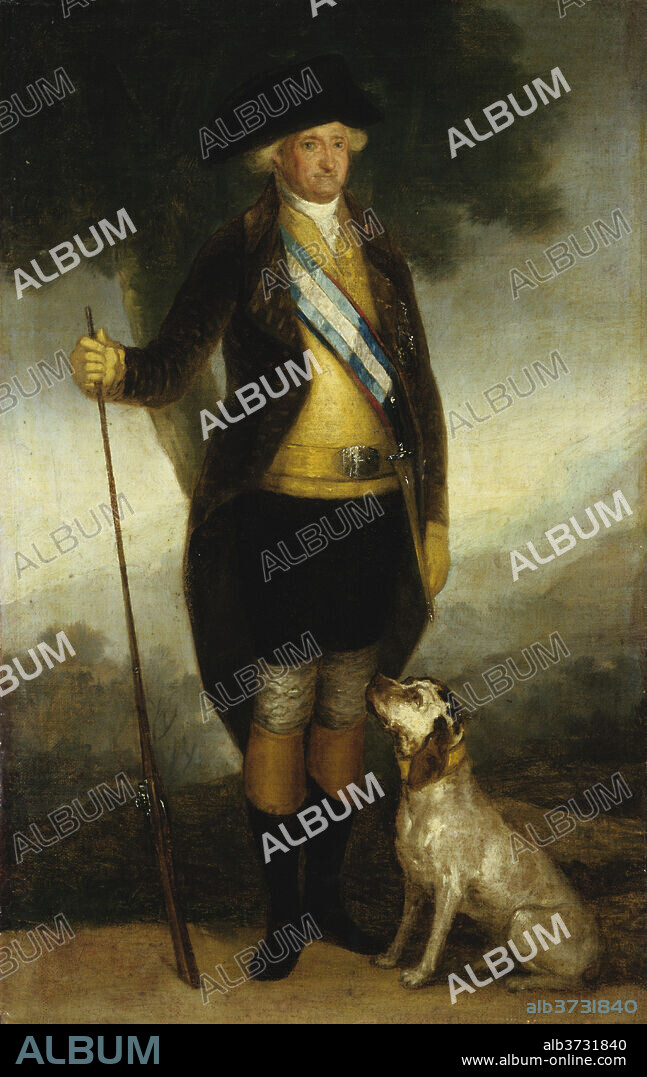 WORKSHOP OF FRANCISCO DE GOYA. Charles IV of Spain as Huntsman. Dated: c. 1799/1800. Dimensions: overall: 46.6 x 30 cm (18 3/8 x 11 13/16 in.). Medium: oil on canvas.