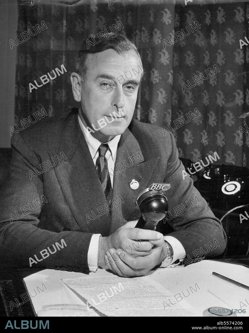 Earl Mountbatten Of Burma -- The First Sea Lord and Chief of Naval Staff,  Admiral the Earl Mountbatten of Burma, K.G., P.G., D.S.O., recording a  broadcast in the British B - Album alb5574206