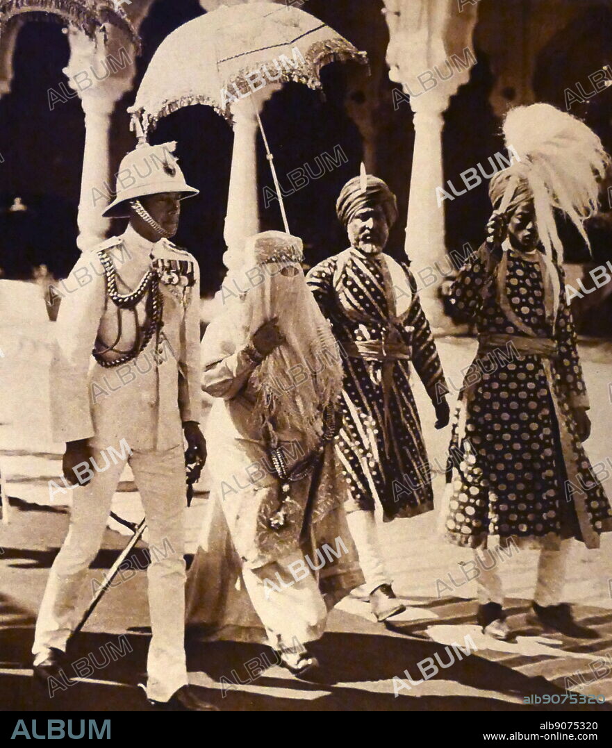 Attending the Delhi Durbar 1911; Hajjah Nawab Begum Sultan Jehan (1858 - 1930), Begum of Bhopal who ruled from 1901 to 1926.