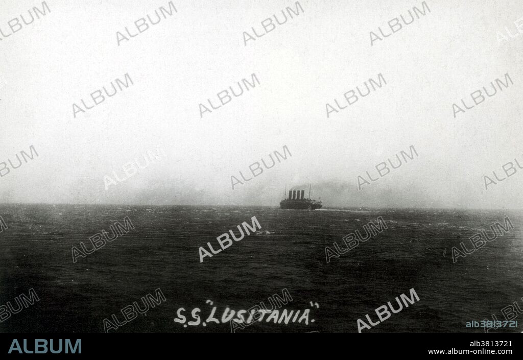 Last photo of the Lusitania taken from the HMS Glory of New York. The sinking of the Cunard ocean liner RMS Lusitania occurred on May 7, 1915 during WWI, as Germany waged submarine warfare against the United Kingdom of Great Britain and Ireland. The ship was identified and torpedoed by the German U-boat U-20 and sank in 18 minutes. The vessel went down 11 miles off the Old Head of Kinsale, Ireland, killing 1,198 and leaving 761 survivors. The sinking turned public opinion in many countries against Germany, contributed to the American entry into WWI and became an iconic symbol in military recruiting campaigns of why the war was being fought.