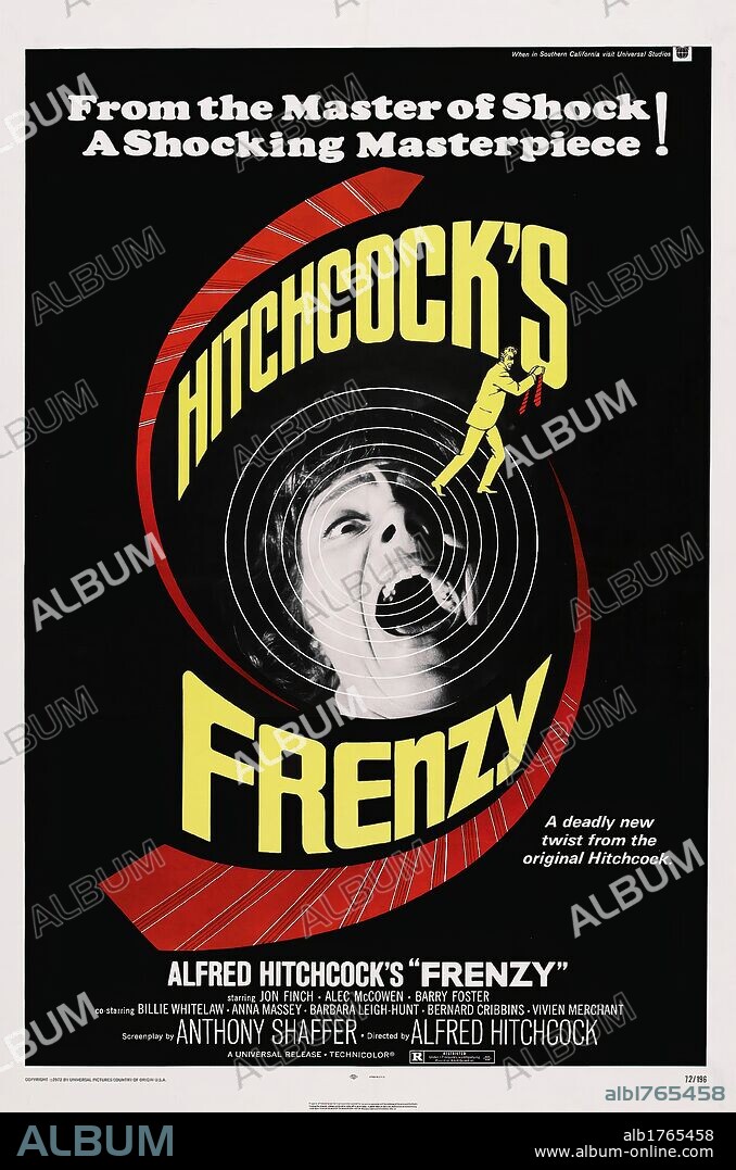 Poster of FRENZY, 1972, directed by ALFRED HITCHCOCK. Copyright UNIVERSAL PICTURES.