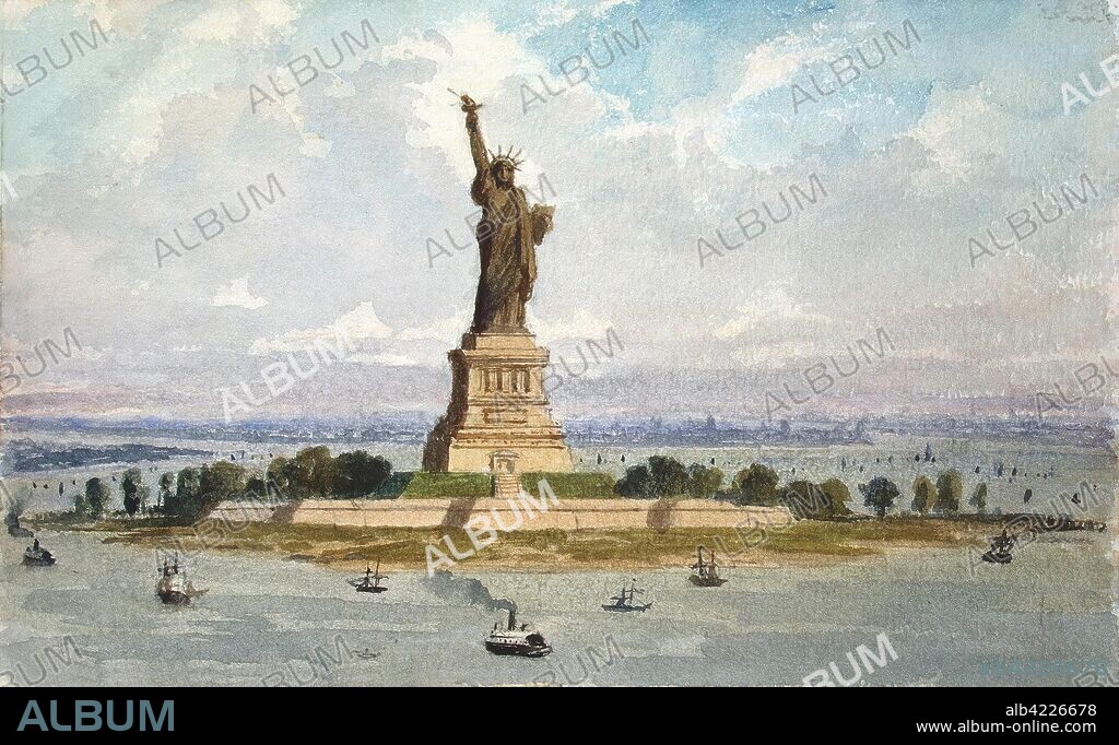 FRÉDÉRIC AUGUSTE BARTHOLDI. 'Statue of Liberty in New-York'. Album "The Golden Book of Lorraine". France, 1893 (?). Dimensions: 14x23 cm.