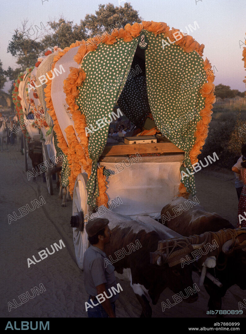 CARAVANA DE CARRETAS CAMINO DEL ROCIO FOTO 1978 Album alb7880899