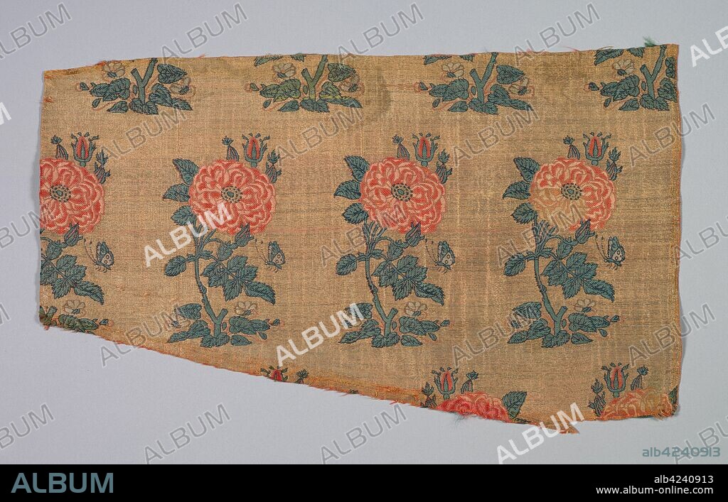 Sleeve with rose bushes and butterflies, early 1600s. Iran