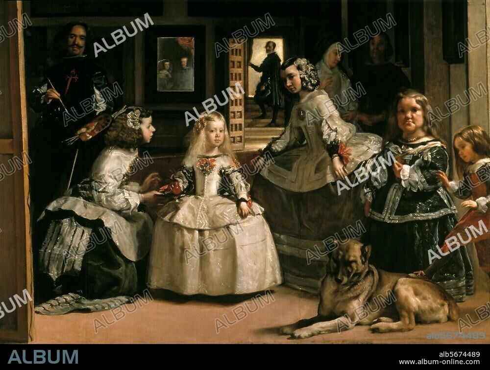 DIEGO VELAZQUEZ. Velazquez, Diego 1599-1660. "Las Meninas" (Infanta Margarita Maria with her maids of honour in the artist's studio), 1656. (Detail). Oil on canvas, 318 × 376cm. Madrid, Museo del Prado.