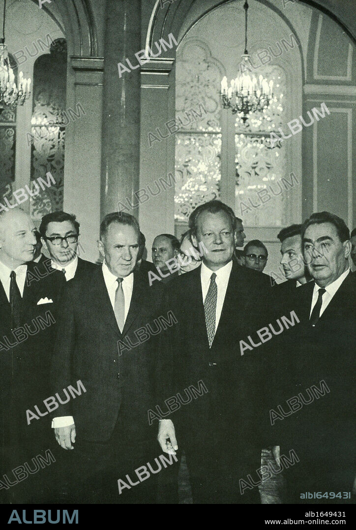 Left to right front row West German Foreign Minister Walter