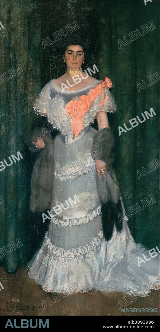 RAMON CASAS. Montserrat Casas de Nieto in Evening Dress. Date