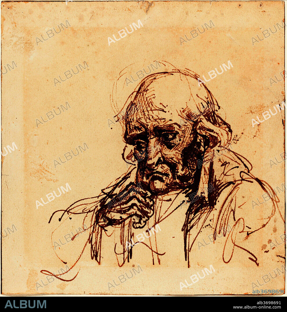 BRITISH 19TH CENTURY. Head of an Old Man. Dated: 19th century. Dimensions: overall: 13 x 12.7 cm (5 1/8 x 5 in.). Medium: pen and brown ink on wove paper.