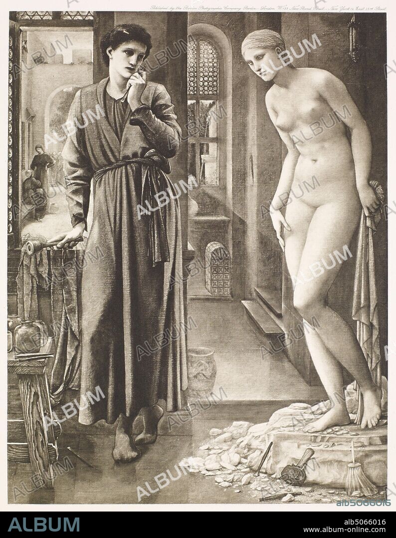 Pygmalion and the Image, The Hand Refrains,1900 After: Sir Edward  Burne-Jones (d.1898) Publisher: Berlin Photographic Company, Fine Art, 19th  Century, Print, Sculpture, Bl - Album alb5066016