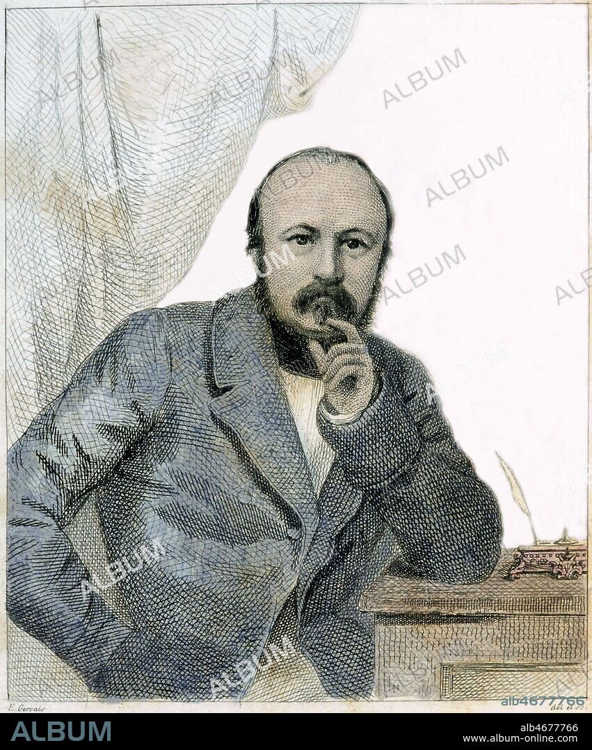 Portrait de Gerard de NERVAL. Illustration de 1854 par E. GERVAIS pour Les contemporains d' Eugene de MIRECOURT. Credit : Coll. Jonas/KHARBINE-TAPABOR.