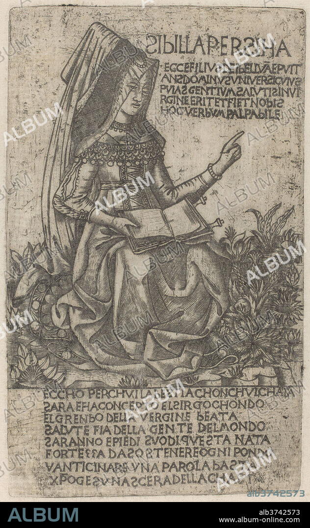 AFTER BACCIO BALDINI. Persian Sibyl. Dated: early 15th century. Dimensions: sheet: 29.2 x 20.2 cm (11 1/2 x 7 15/16 in.). Medium: engraving.