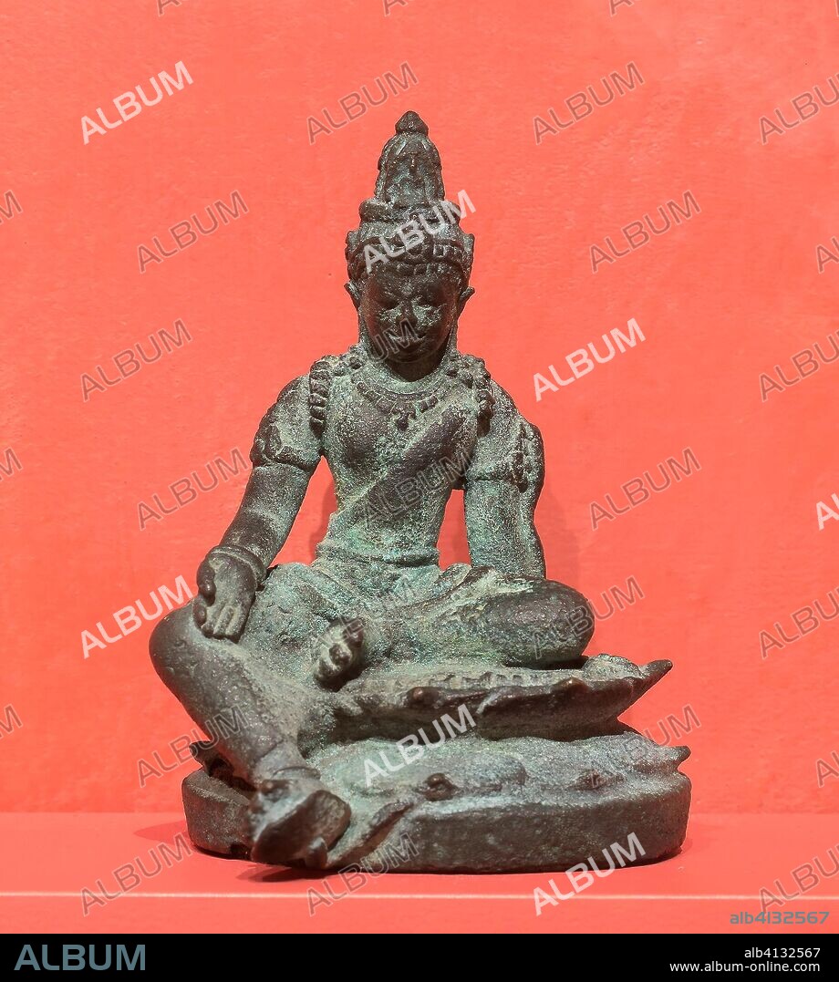 Bodhisattva Avalokiteshvara. Indonesia; Central Java. Date: 801 AD-1000. Dimensions: 9 × 6.6 × 6 cm (3 1/2 × 2 5/8 × 2 3/8 in.). Bronze. Origin: Central Java.