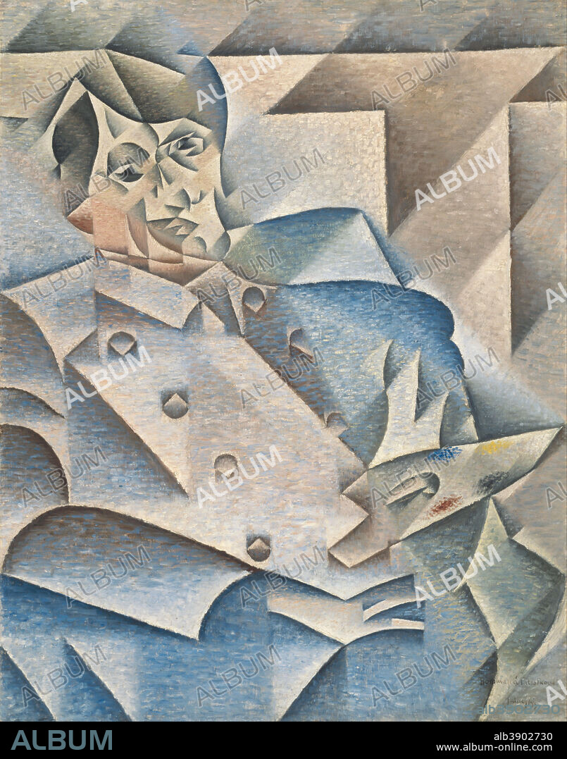 JUAN GRIS. Portrait of Pablo Picasso. Date/Period: From January 1912 until February 1912. Painting. Oil on canvas Oil on canvas. Height: 933 mm (36.73 in); Width: 744 mm (29.29 in).