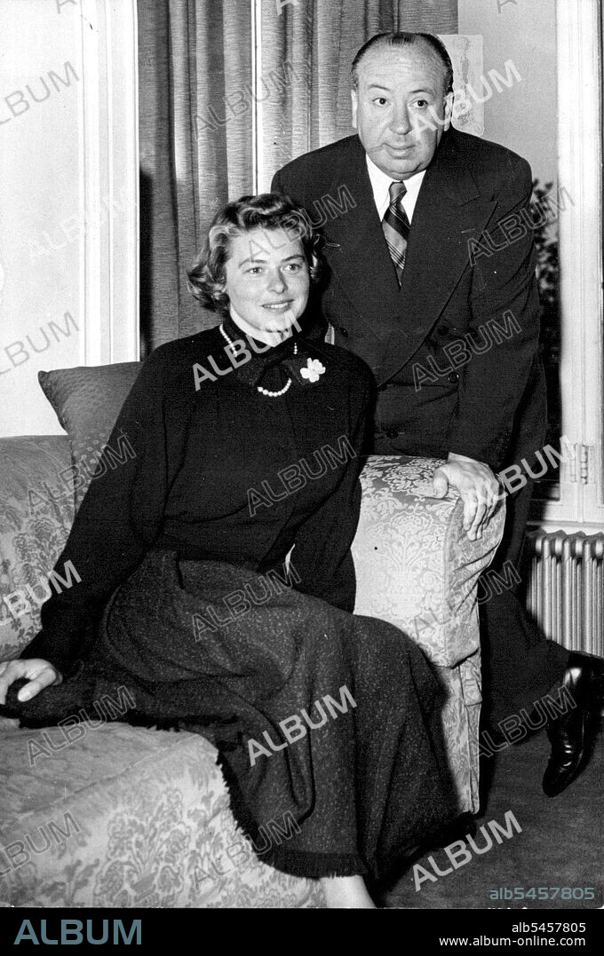 Ingrid Bergman In London.
Miss Ingrid Bergman, the famous film actress, has arrived in London where she will star in a new film "Under Capricorn". 
Miss Ingrid Bergman after her arrival at the Savoy Hotel, London, with Alfred Hitchcock, who will direct the new film. June 22, 1948. (Photo by Sports & General Press Agency Ltd.).