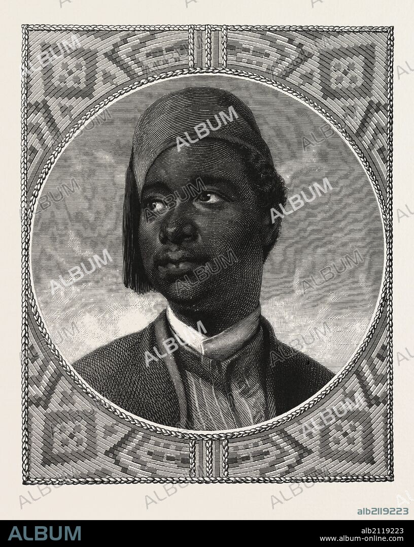 NUBIAN OFFICIAL. NUBIAN OFFICIAL, Egypt, engraving 1879. - Album alb2119223