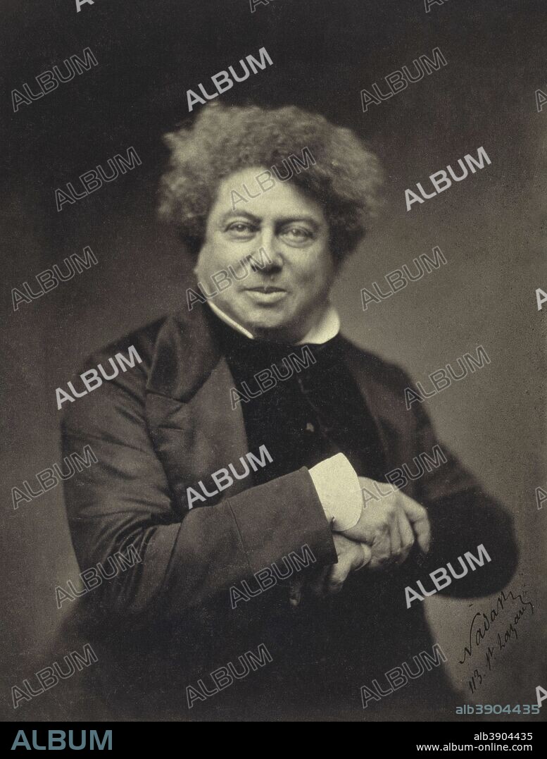 NADAR. Alexander Dumas père (1802-1870). Date/Period: 1855. Photograph. Salted paper print Salted paper print. Height: 247.65 mm (9.75 in); Width: 188.91 mm (7.43 in).