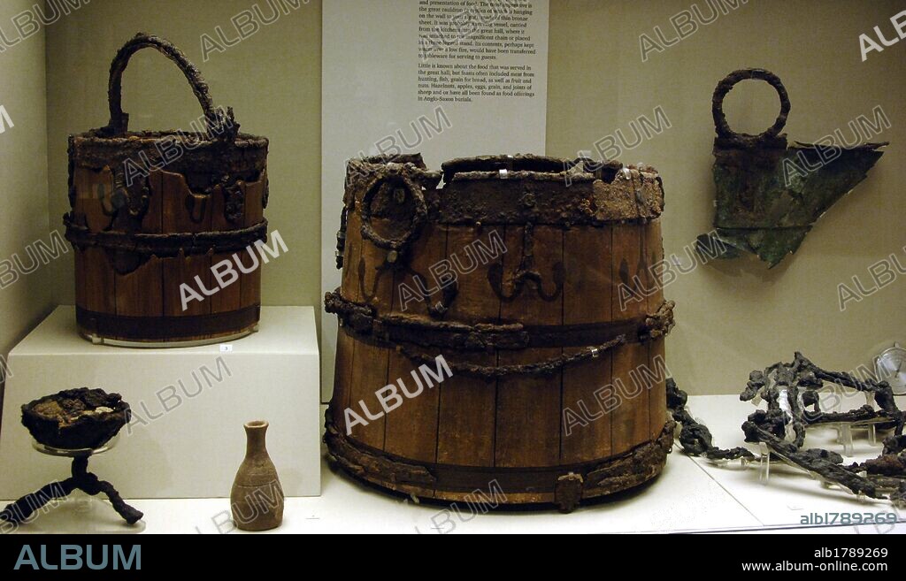 Sutton Hoo Treasure. Domestic objects. 7th-8th centuries AD. From Mound ...