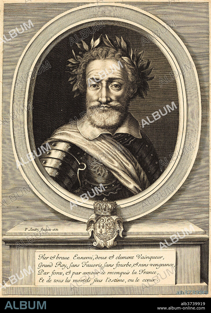 PIERRE LANDRY. Henri IV, King of France. Dated: 1662. Dimensions: sheet: 22.9 x 16.4 cm (9 x 6 7/16 in.). Medium: engraving on laid paper.