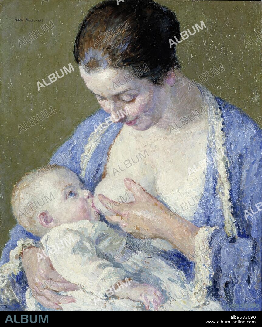 JULIUS GARI MELCHERS. Mother and Child. Date: ca. 1920. Oil on paperboard.