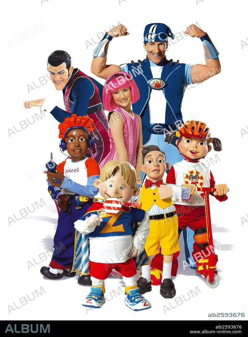 JULIANNA ROSE MAURIELLA, MAGNUS SCHEVING and STEFAN KARL STEFANSSON in  LAZYTOWN, 2004, directed by MAGNUS SCHEVING. Copyright LAZYTOWN  ENTERTAINMENT. - Album alb2593676