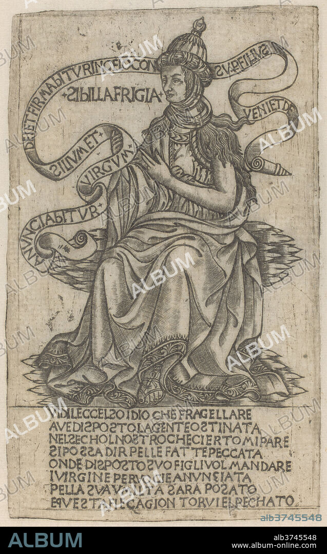 AFTER BACCIO BALDINI. Phrygian Sibyl. Dated: early 15th century. Dimensions: sheet: 29.5 x 20.3 cm (11 5/8 x 8 in.). Medium: engraving.