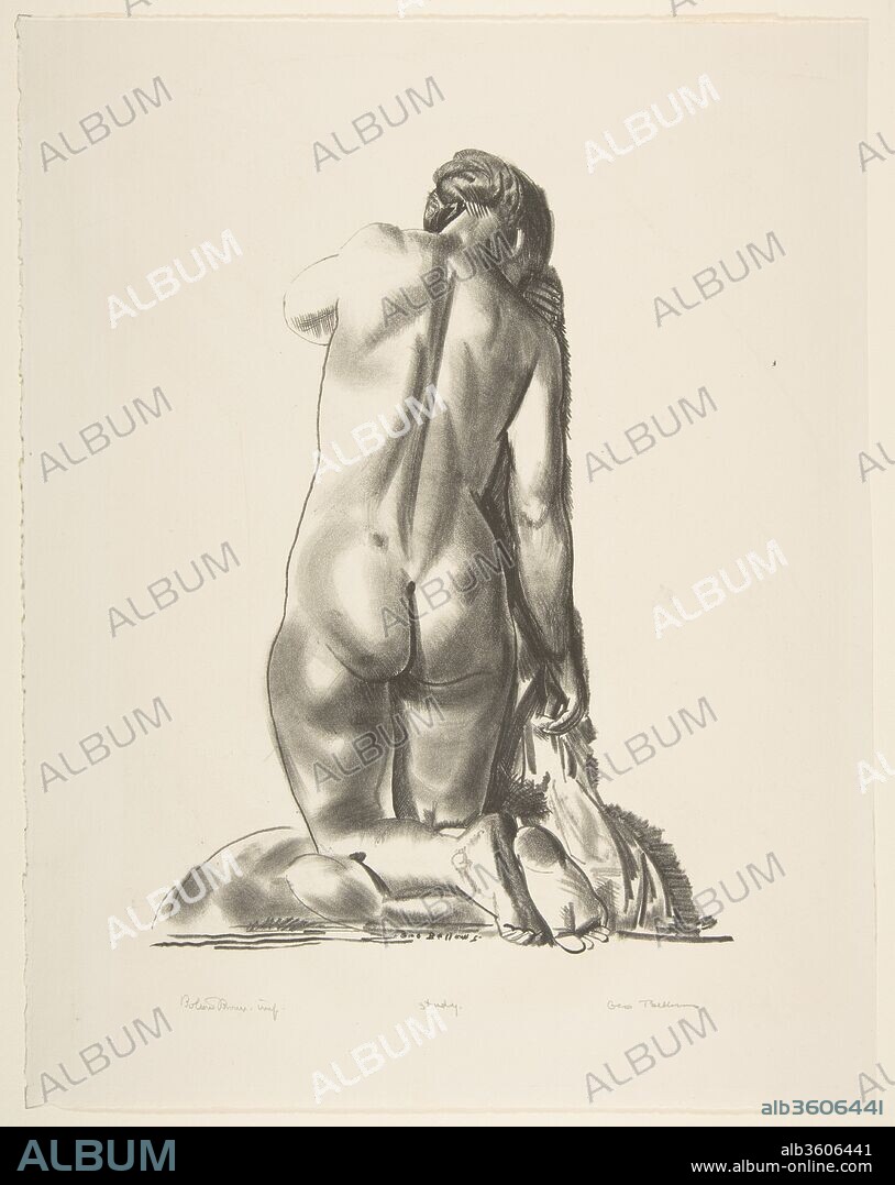 GEORGE BELLOWS. Nude Study, Woman Kneeling on a Pillow - Album alb3606441