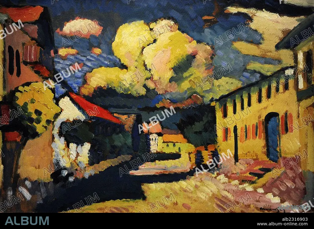 Murnau Strasse Wassily Kandinsky Wall Art || Murnau Strasse Canvas Print ||Multiple 2024 Sizes Wrapped Canvas on Wooden Frame