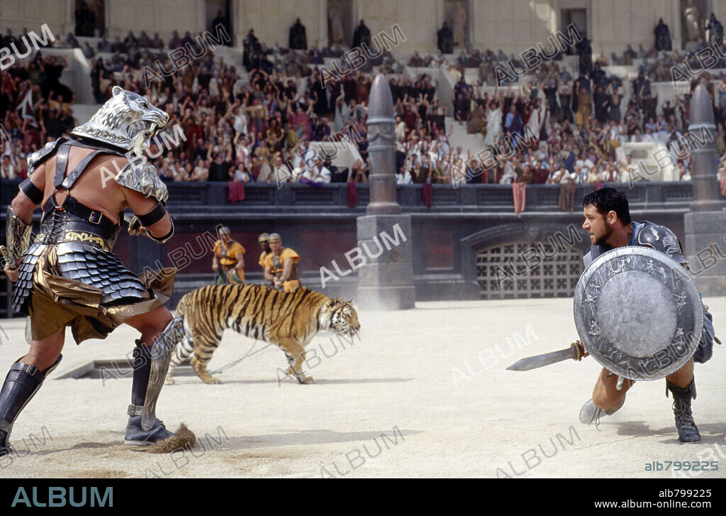 RUSSELL CROWE in GLADIATOR, 2000, directed by RIDLEY SCOTT. Copyright DREAMWORKS/UNIVERSAL PICTURES / BUITENDIJK, JAAP.