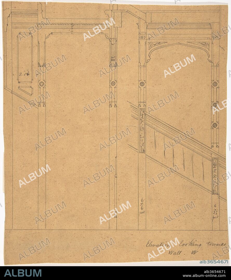 Elevation of Staircase Wall. Artist: Anonymous, British, 19th century. Date: 19th century.