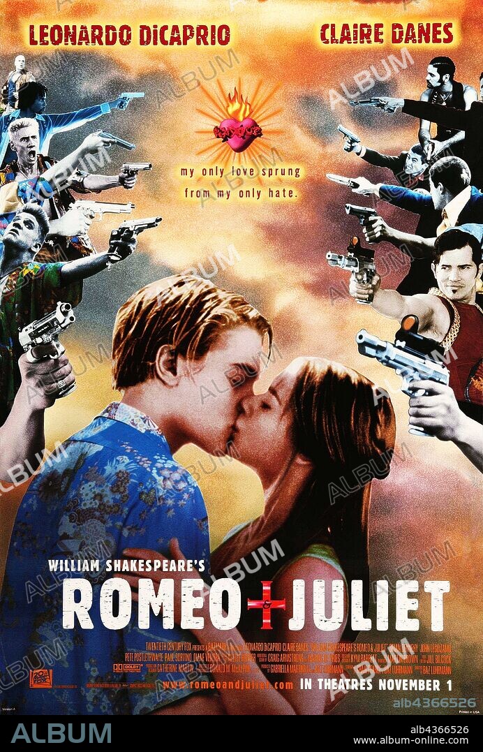 Poster of ROMEO + JULIET, 1996, directed by BAZ LUHRMANN. Copyright 20TH CENTURY FOX.