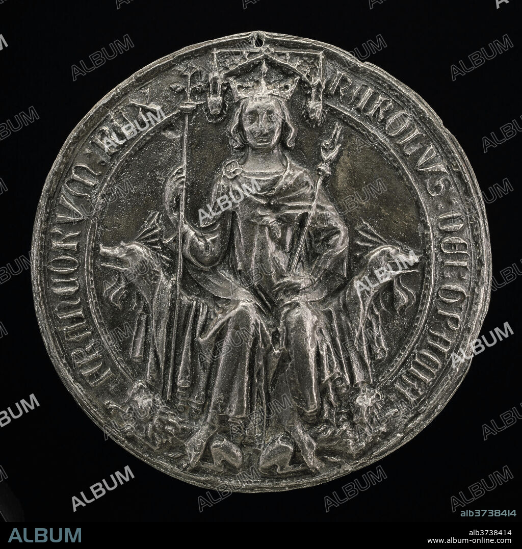 FRENCH 14TH CENTURY. Great Seal of King Charles V. Dated: model 1364, cast probably 17th century. Dimensions: overall (diameter): 9.4 cm (3 11/16 in.) gross weight: 202 gr. Medium: lead.