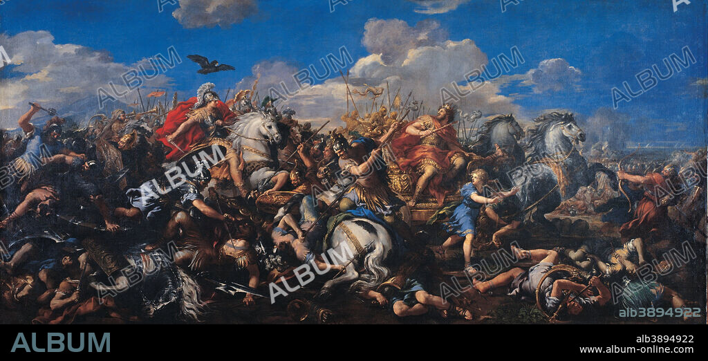 PIETRO DA CORTONA. Battle of Alexander versus Darius. Date/Period: 1644 - 1650. Painting. Oil on canvas. Height: 1,730 mm (68.11 in); Width: 3,750 mm (12.30 ft).