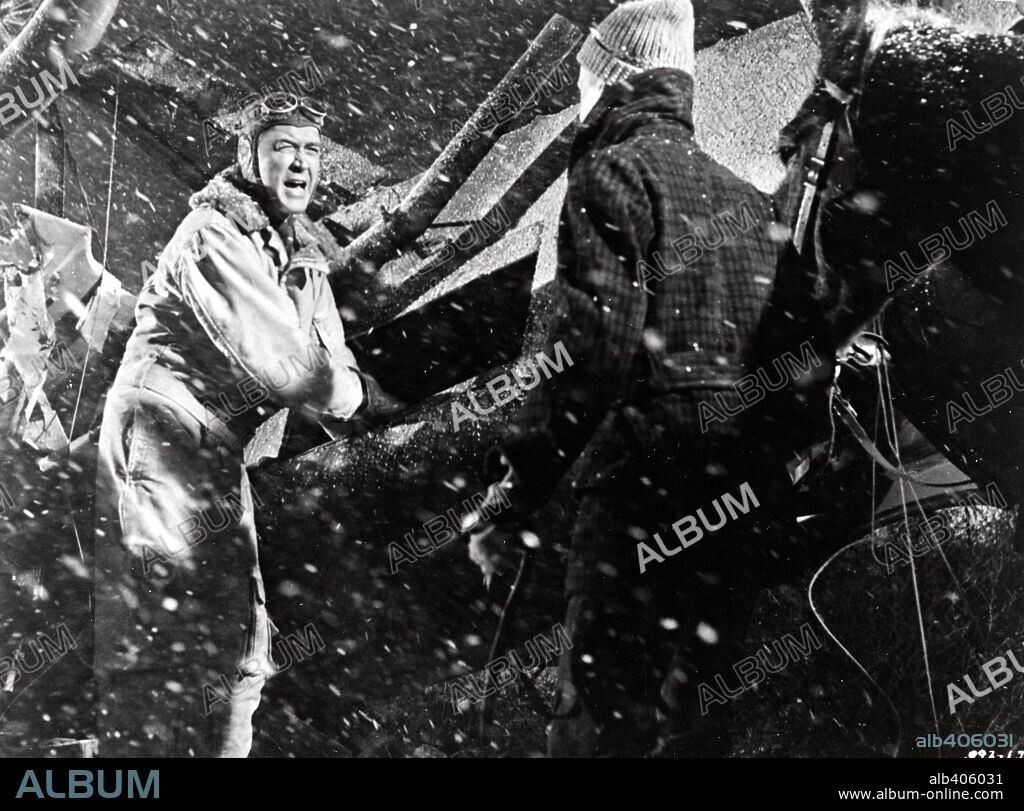 JAMES STEWART en EL HÉROE SOLITARIO, 1957 (THE SPIRIT OF ST. LOUIS), dirigida por BILLY WILDER. Copyright WARNER BROTHERS.