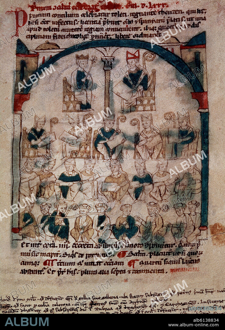 ANONIMO SIGLO XIII. PRIMACIA DE LA IGLESIA DE TOLEDO MANUSCRITO